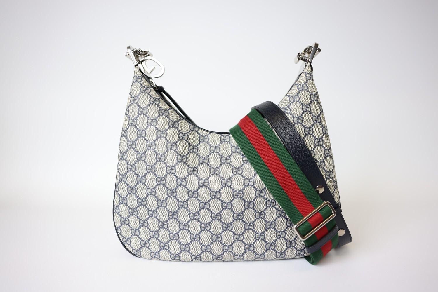 Gucci Attache Shoulder Bag Large, Monogram, Preowned In Dustbag WA001