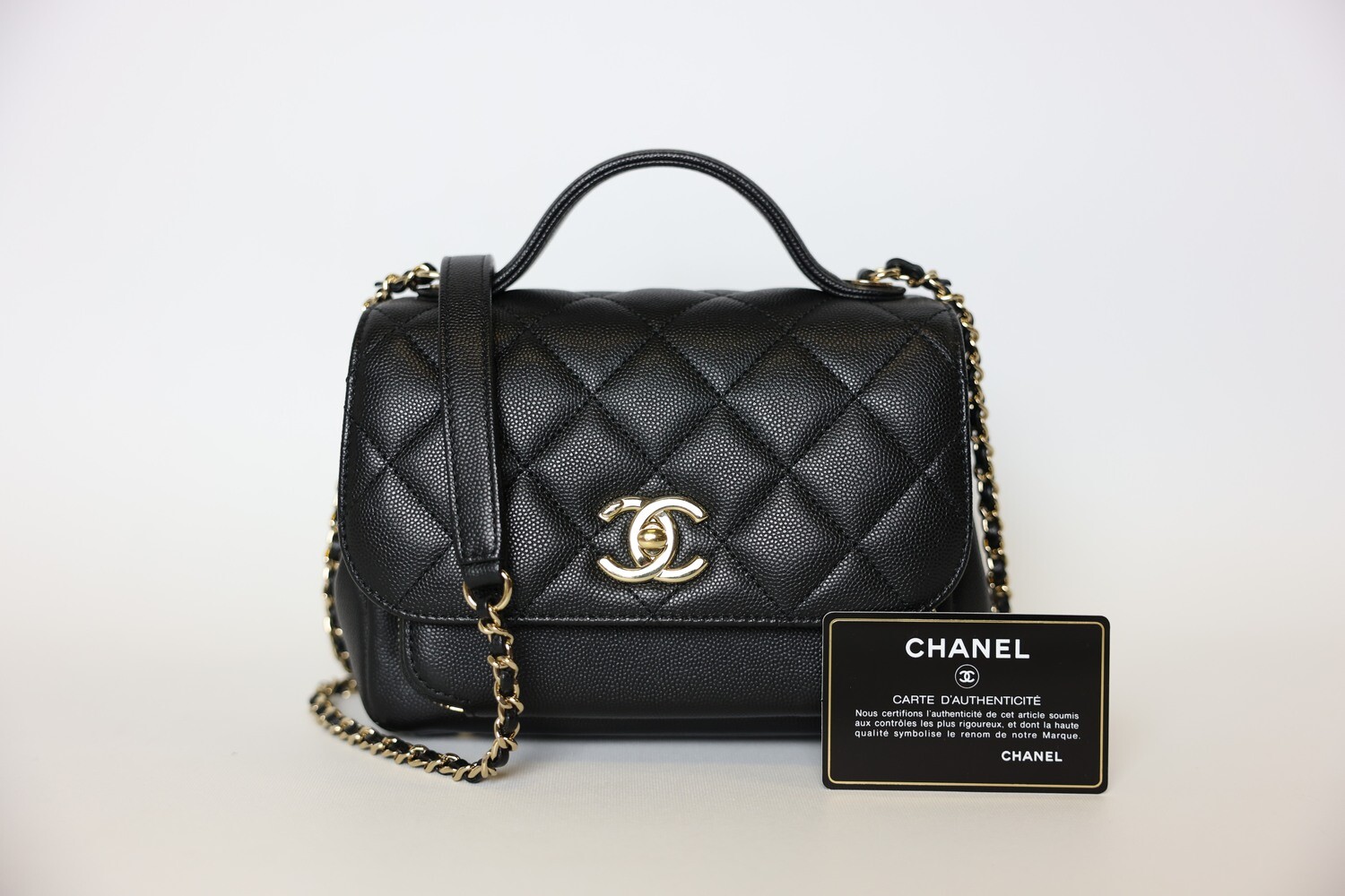 Chanel Business Affinity Small, Black Caviar with Gold Hardware, Preowned in Box WA001