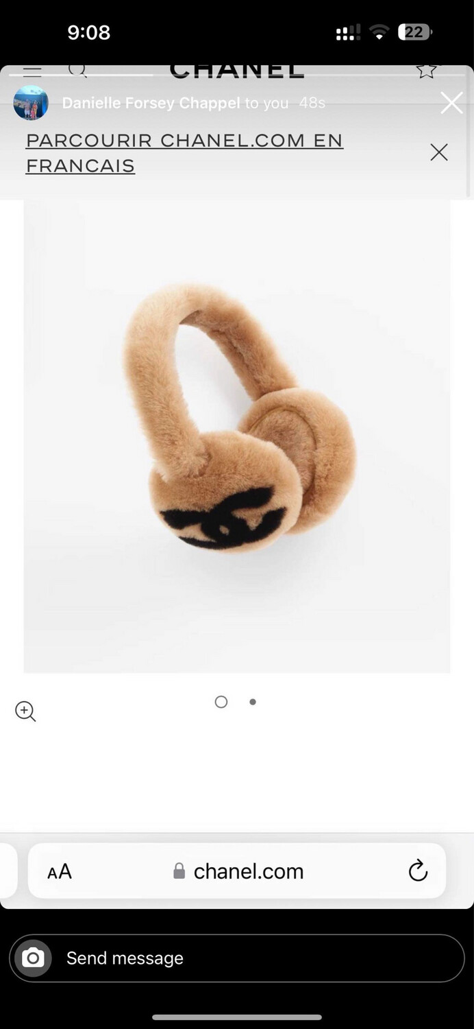 Preorder Chanel Earmuffs Shearling Beige, New In Box