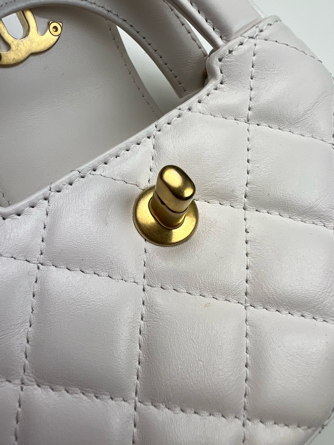 Chanel Kelly Mini, White With Gold Hardware, New In Box WA001