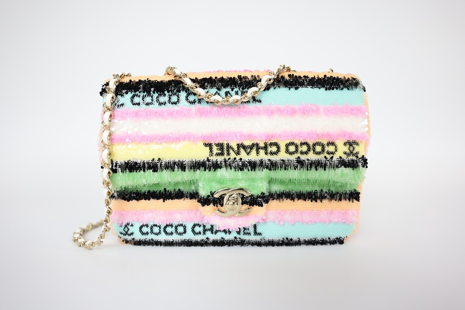 Chanel Sequin Flap Mini, Multicolored with Gold Hardware, New in Box WA001