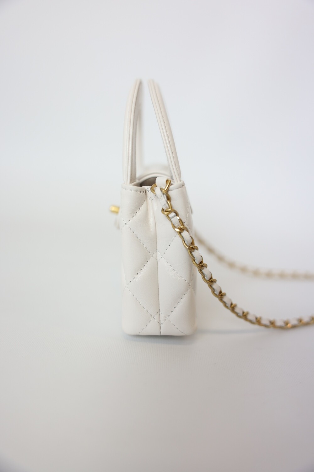 Chanel Kelly Mini, White With Gold Hardware, New In Box WA001