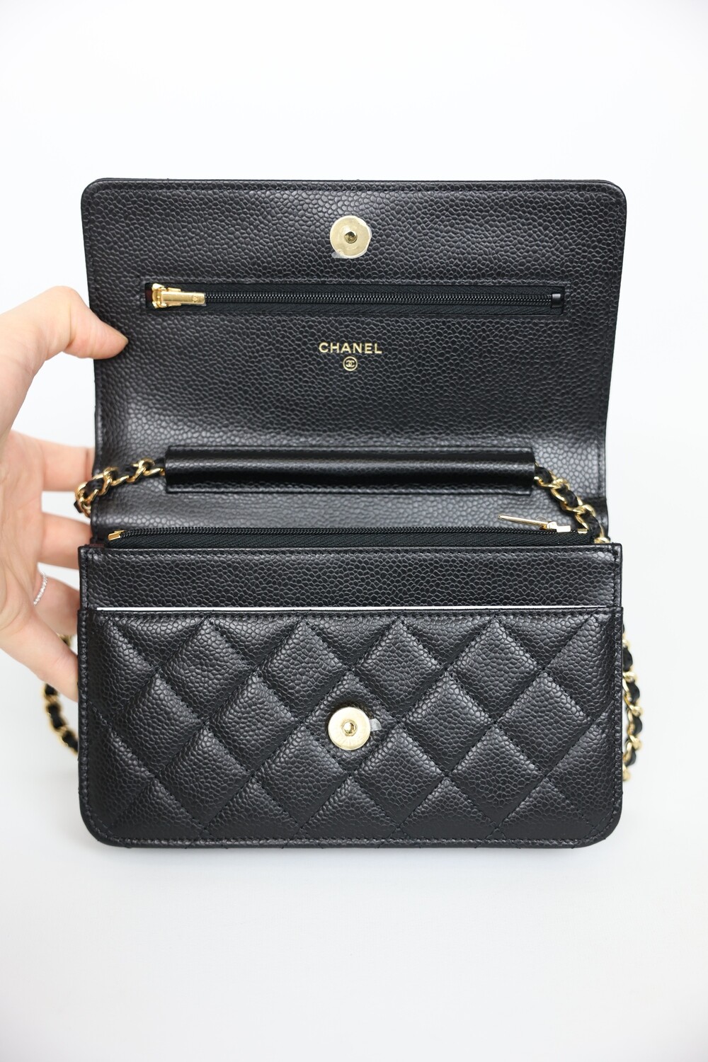 Chanel woc black caviar gold hardware sale