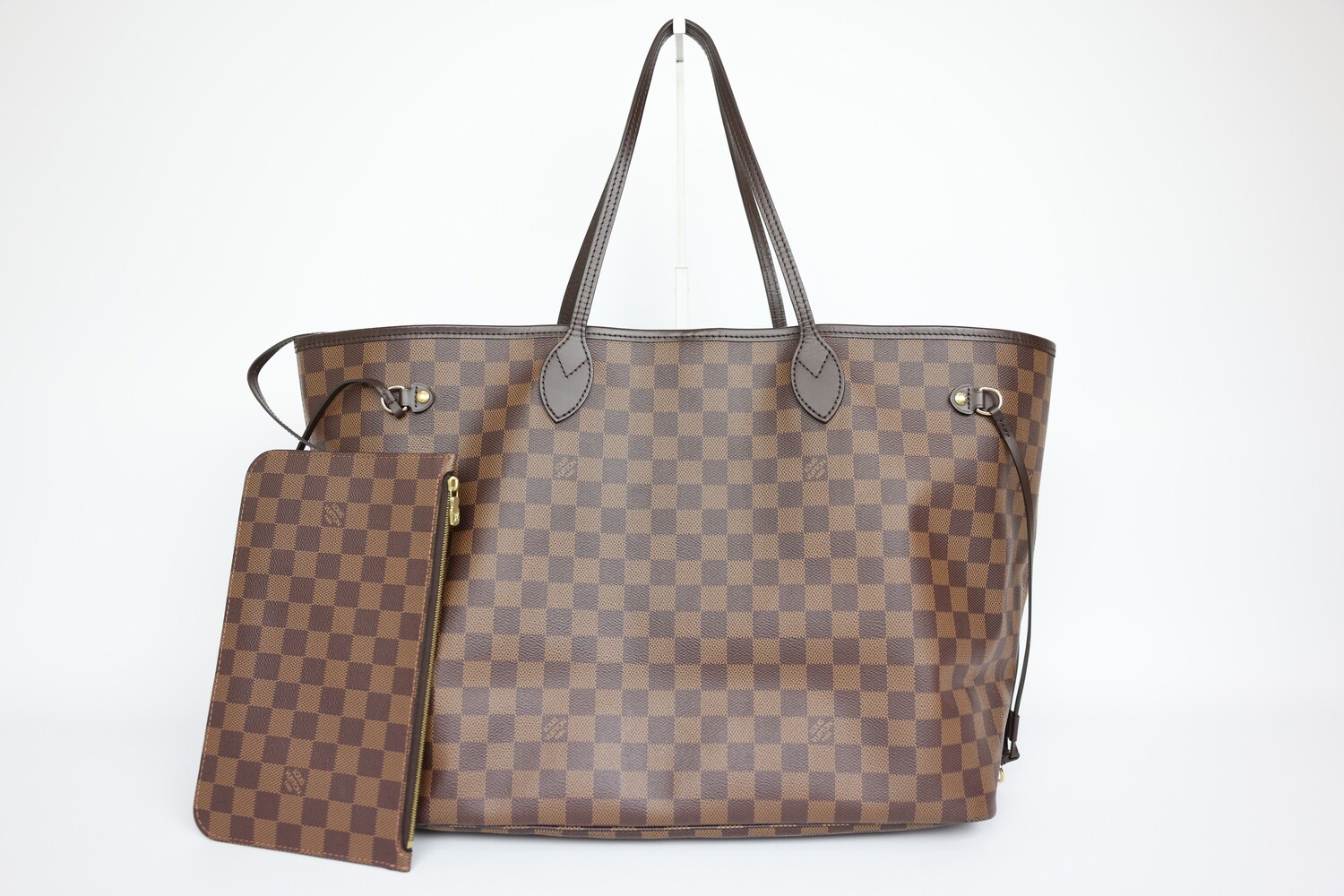 Louis Vuitton Neverfull GM, Damier With Gold Hardware Preowned In Box WA001