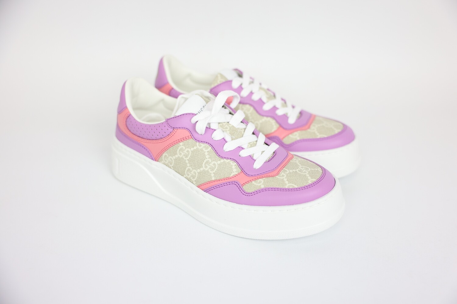 Gucci Sneakers Purple And Pink, Size 38 New In Box WA001