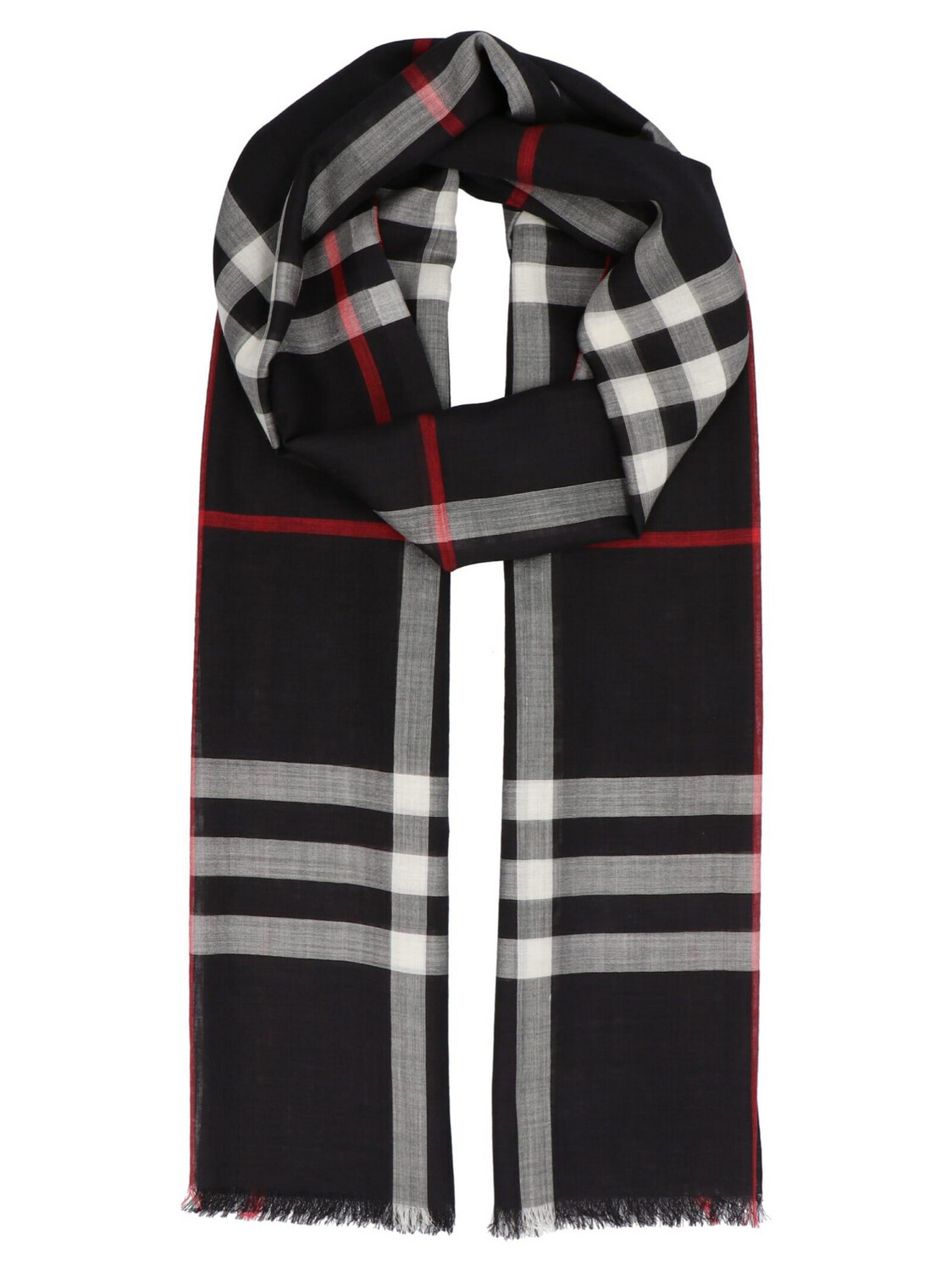 IGLIVE Burberry Scarf Lightweight Check, Black, New - No Box