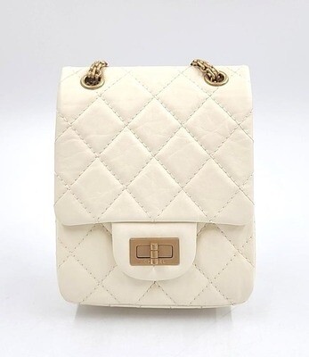 Chanel Reissue Mini, White Calfskin with Gold Hardware, New in Dustbag GA001P
