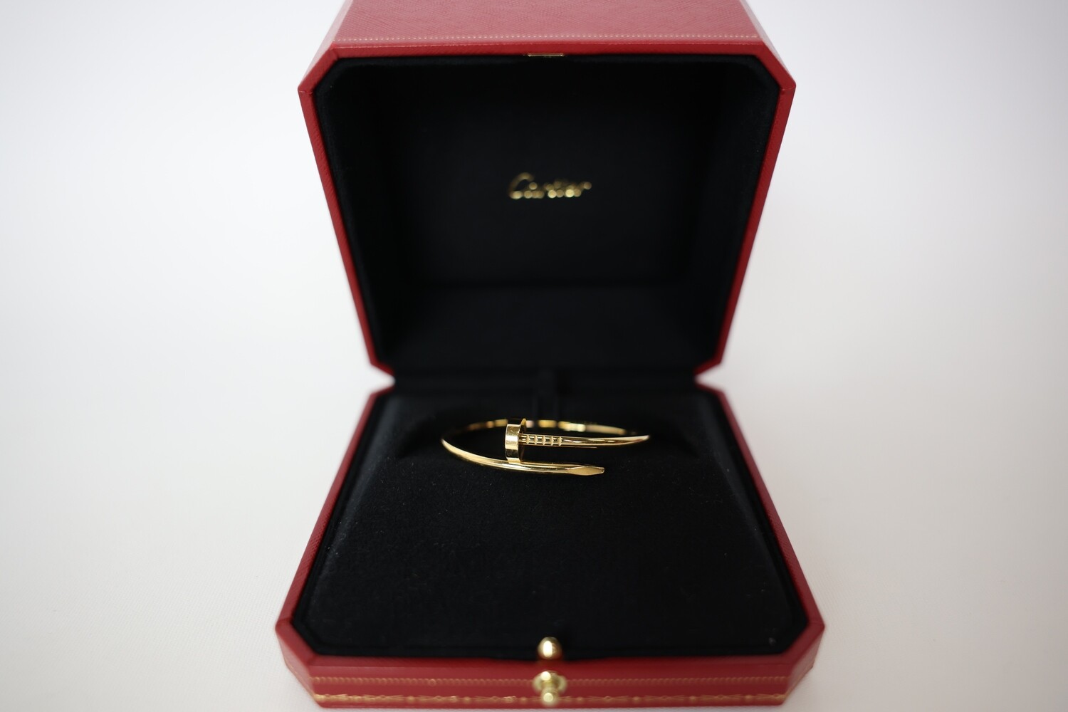 Cartier Bracelet Juste Un Clou, Size 15, 18K Yellow Gold Preowned In Box WA001