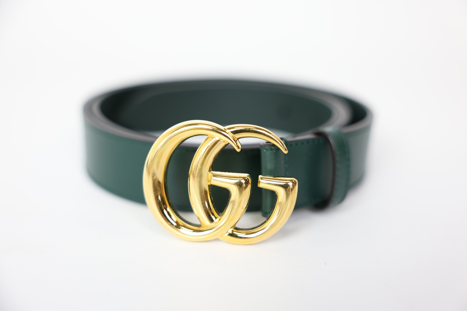 Gucci Belt Green With Gold Hardware, Size 95, New In Box WA001