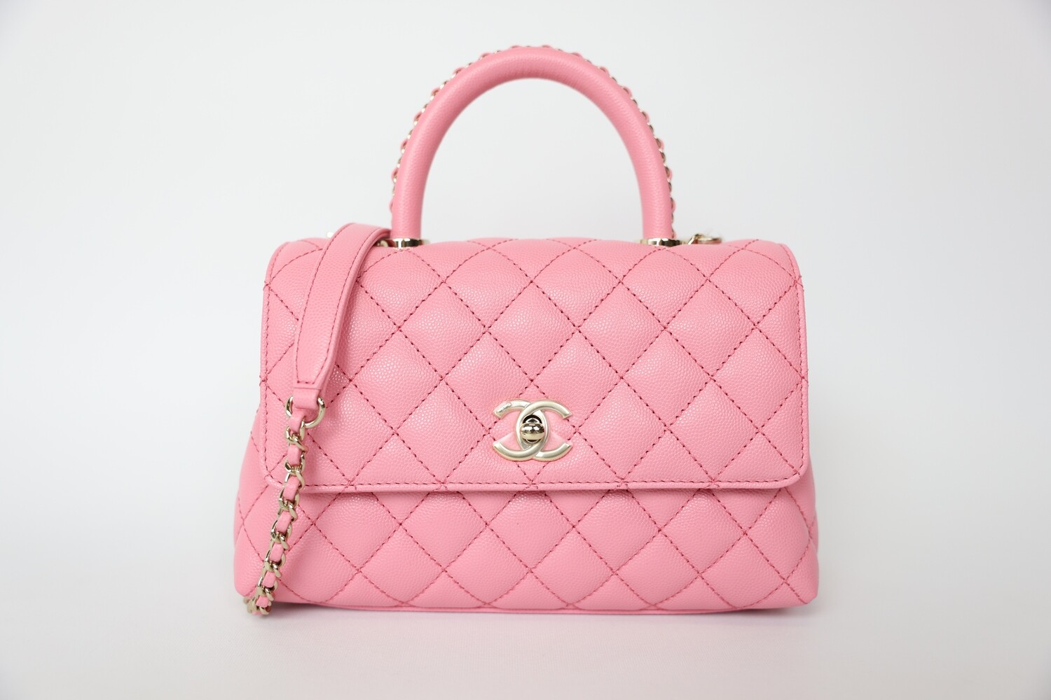 Chanel Coco Handle Mini, Pink Caviar Leather With Gold Hardware, New In Box WA001