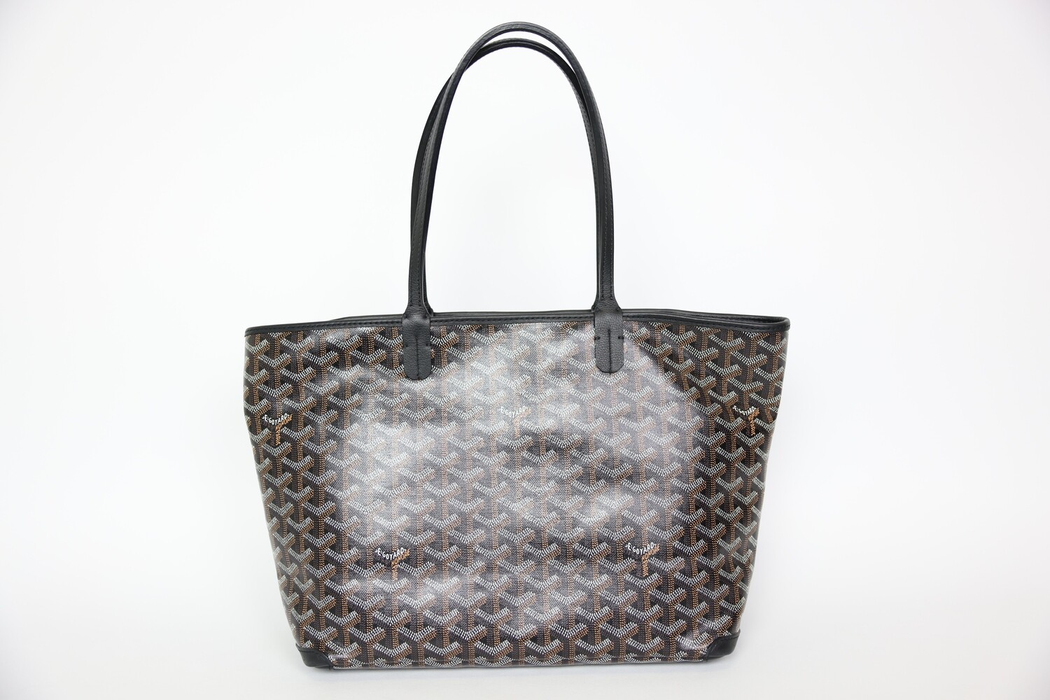 Goyard Artois Black PM With Black Trim, Preowned In Dustbag WA001