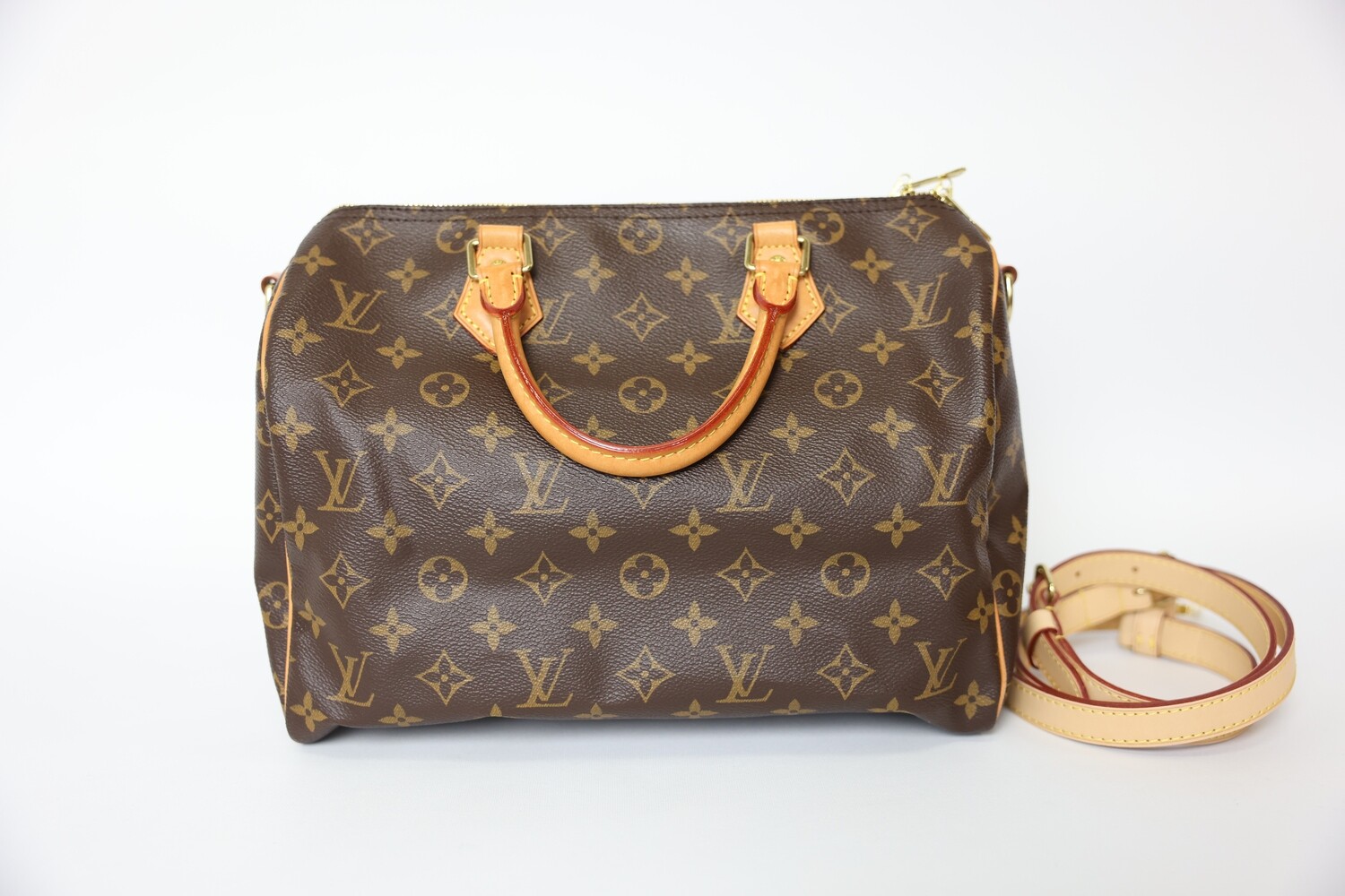 Louis Vuitton Speedy 30, Monogram With Gold Hardware, Preowned In Box WA001