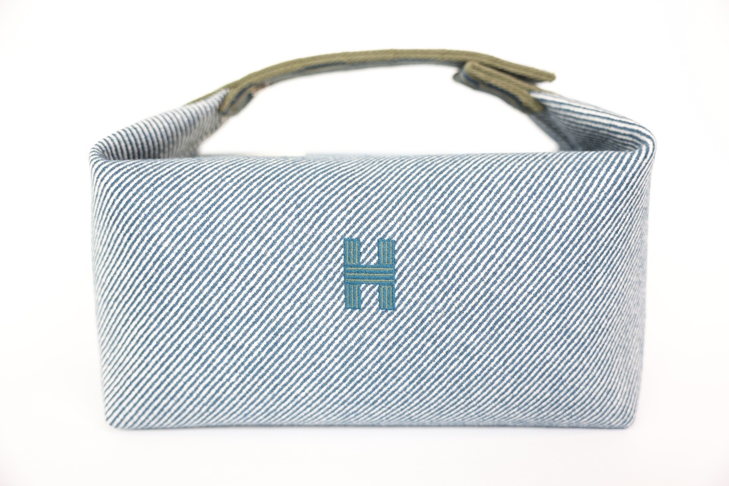 Hermes Bride-A-Brac Large, Gray With Blue, New In Dustbag WA001