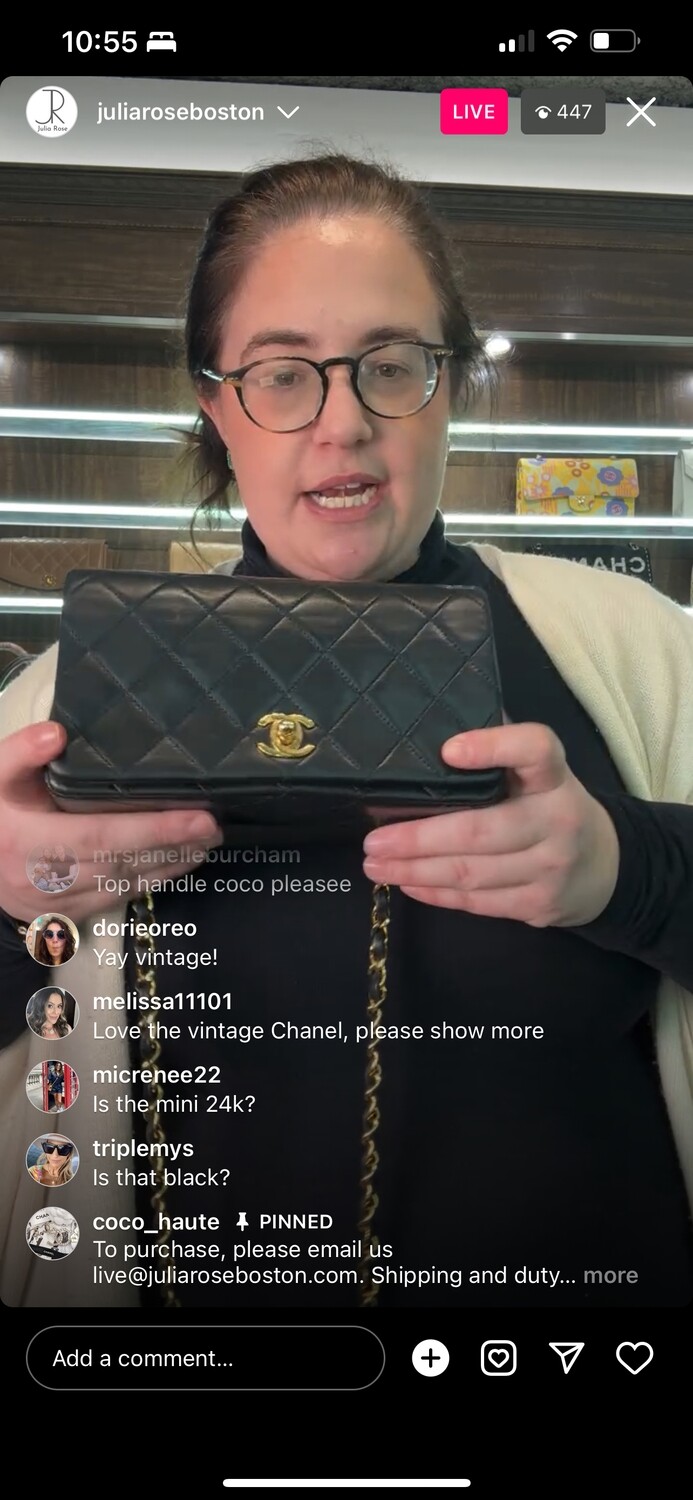 IGLIVE Chanel Vintage Black Lambskin Flap, Preowned (Ships from Japan) 20240203