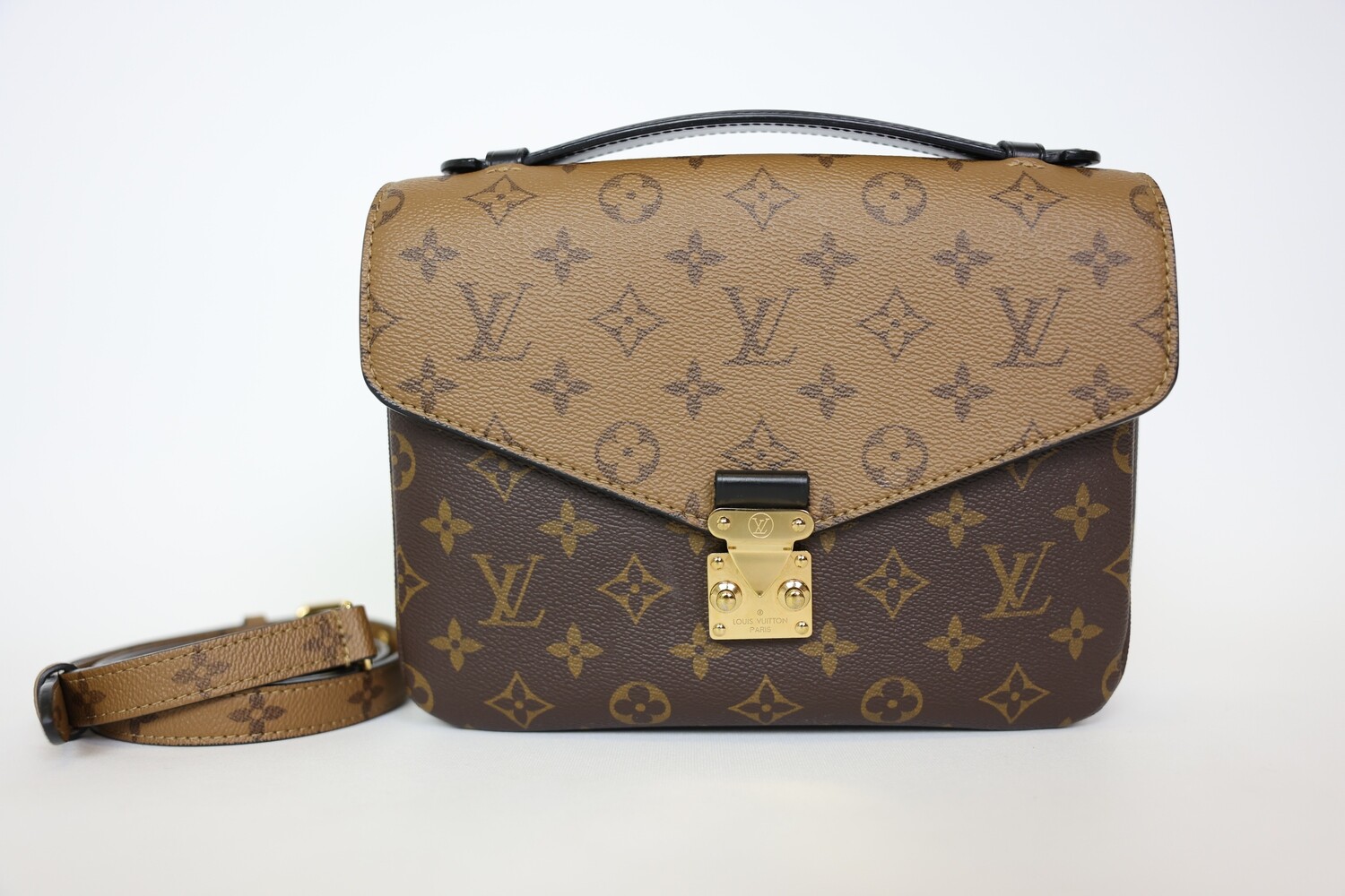 Louis Vuitton Pochette Metis, Reverse Monogram With Gold Hardware, Preowned In Dustbag WA001