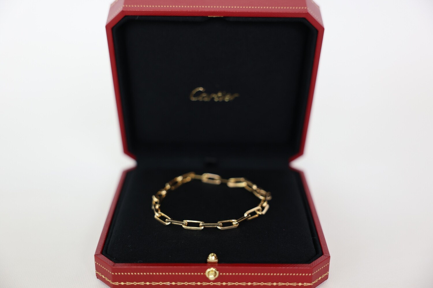 Cartier Link Bracelet, Yellow Gold, Preowned In Box WA001