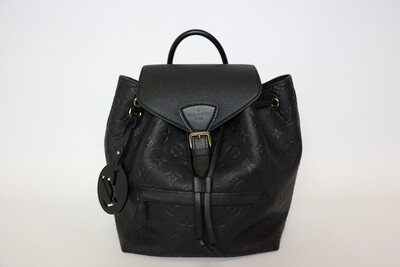 Louis Vuitton Montsouris Backpack PM, Black Empreinte With Gold Hardware Preowned In Dustbag WA001