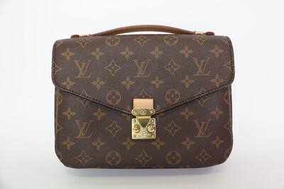 Louis Vuitton Pochette Metis, Monogram Canvas With Gold Hardware, Preowned In Box WA001