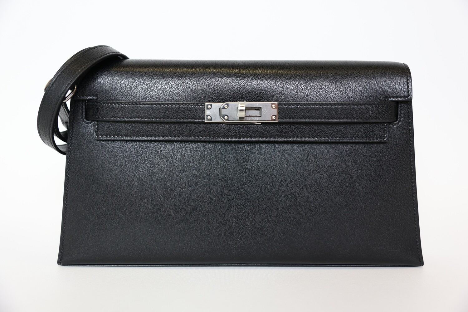 Hermes Kelly Elan Chevre Chamkila Black With Palladium Hardware, New In Box WA001