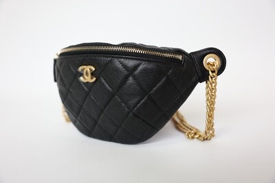Chanel Waist Bag Sweetheart, Black Caviar Leather With Gold Hardware, New In Box WA001