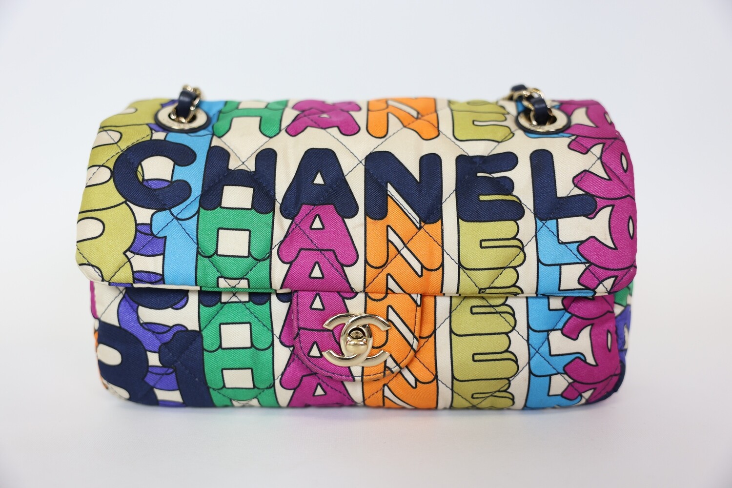 Chanel Rainbow Flap Multicolor With Gold Hardware Preowned In Box WA001