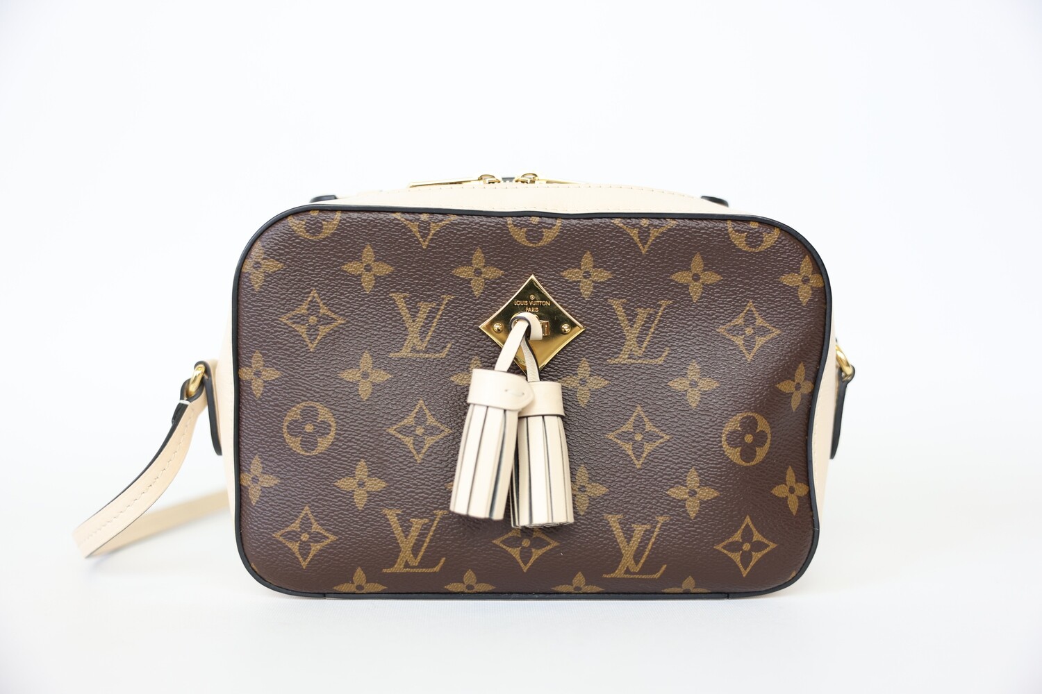 Louis Vuitton Saintonge Bag, Monogram Canvas With Gold Hardware, Preowned In Dustbag WA001