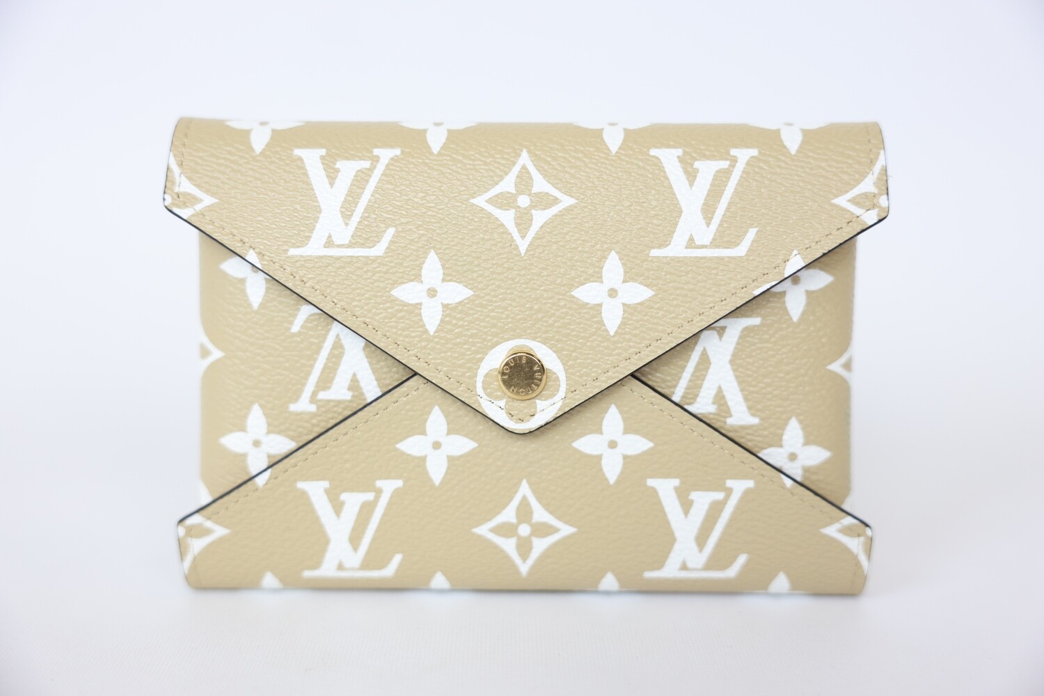 Louis Vuitton Kirigami Medium Pochette, Beige Monogram With Gold Hardware, Preowned In Box WA001