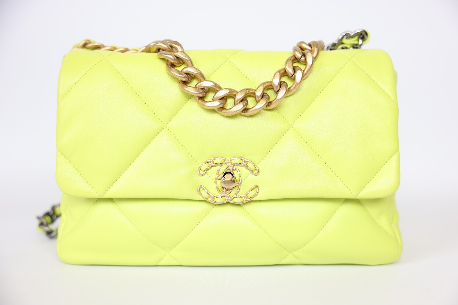 Neon yellow chanel bag on sale
