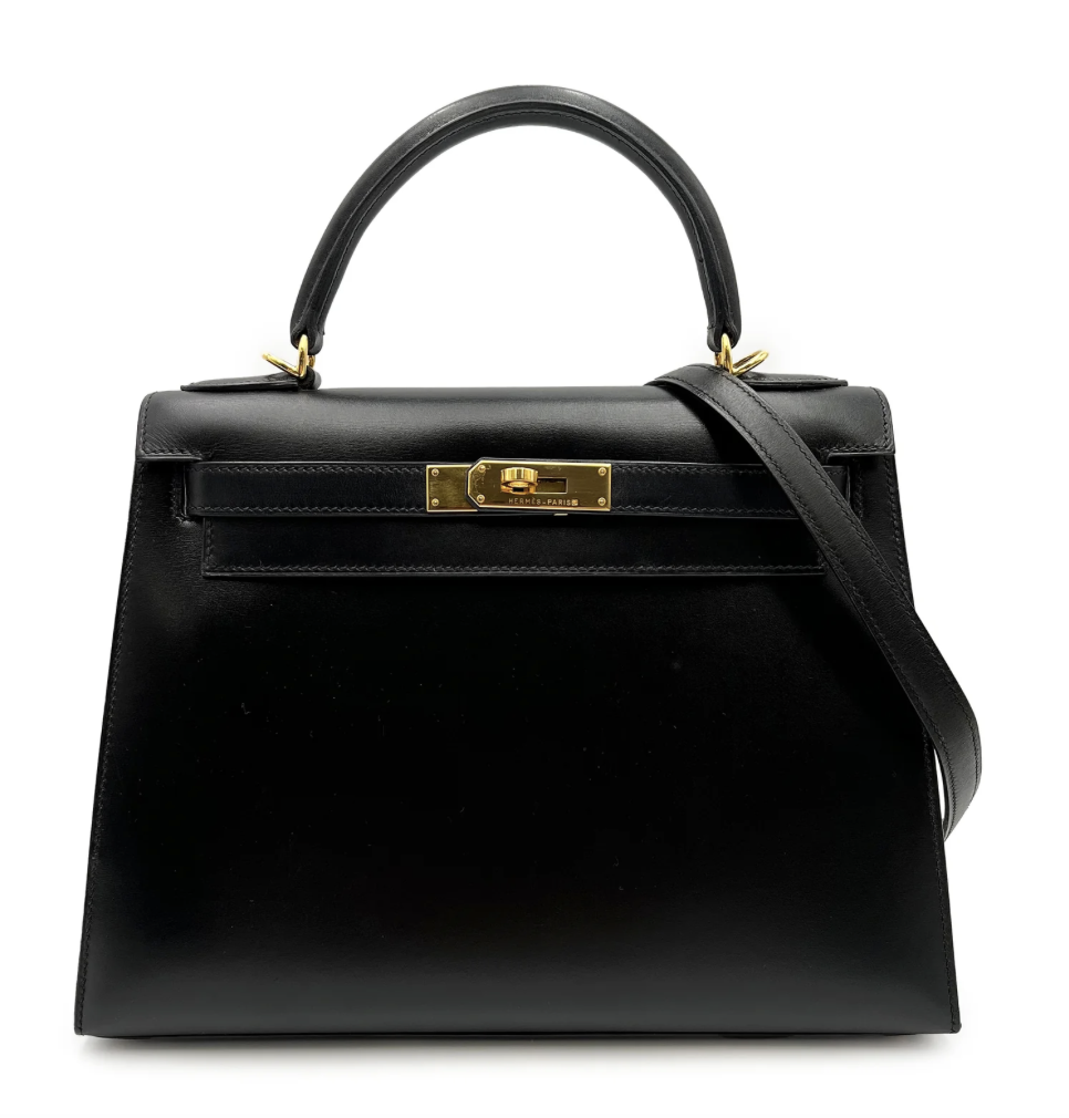 IGLIVE Hermes Vintage Kelly 28, Boxcalf Leather, Gold Hardware, Preowned in Dustbag (G in Square/2003) Bank Wire 20240310