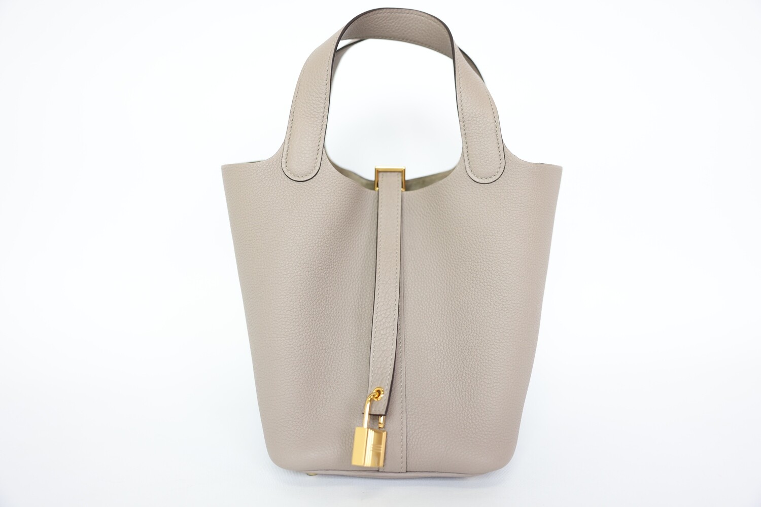 Hermes Picotin 18 Togo Gris Asphalte With Gold Hardware Preowned In Box WA001