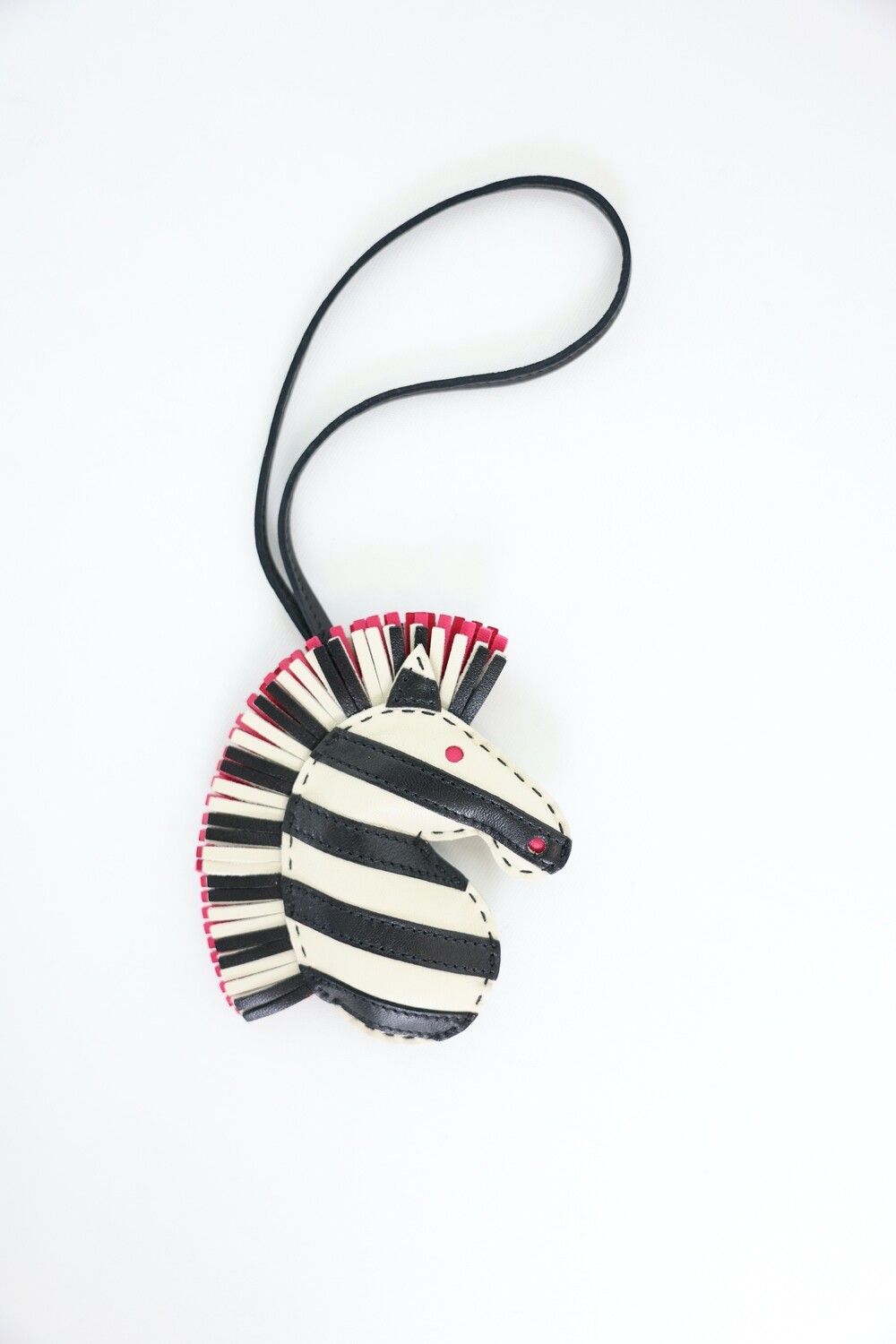 Hermes Geegee Savannah Charm, Agneau Milo Leather White And Black, New In Box WA001