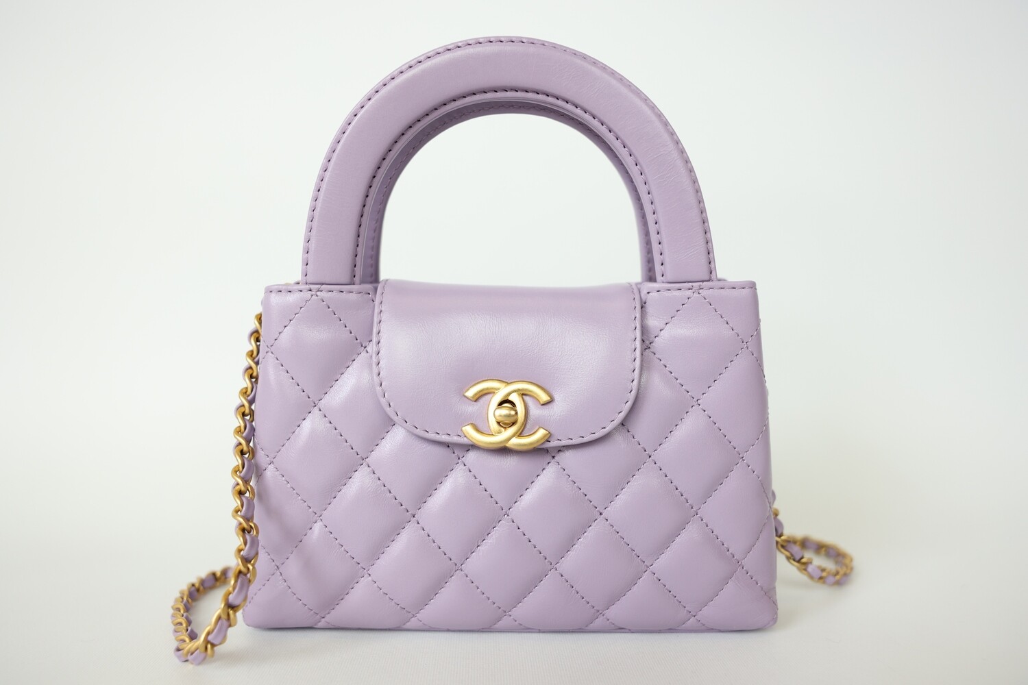 Chanel Kelly Small Shopper, Light Purple Shiny Calfskin With Gold Hardware, New In Box WA001