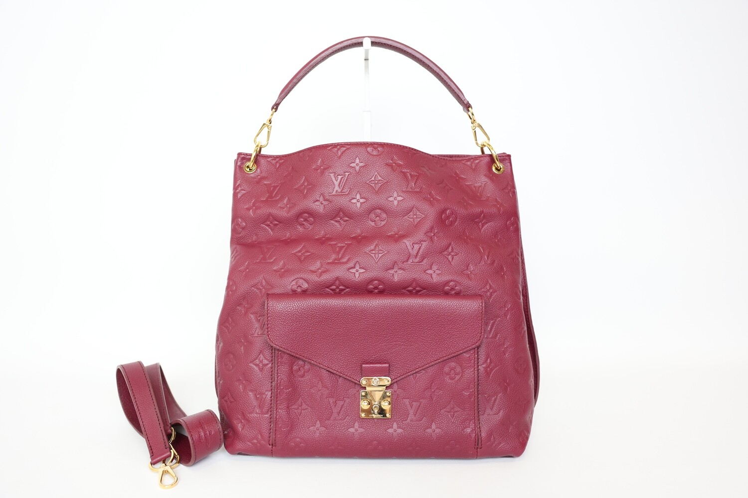 Louis Vuitton Metis Hobo, Purple Monogram Empreinte Leather With Gold Hardware, Preowned In Dustbag WA001