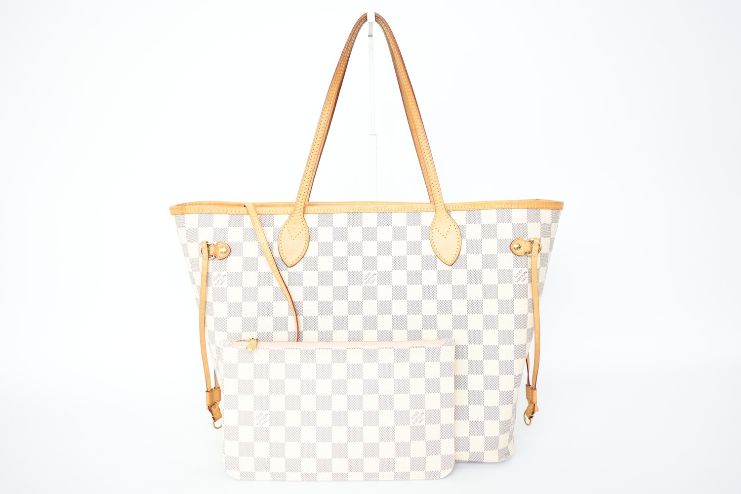 Louis Vuitton Neverfull MM Set, Damier Azur, Preowned in Box WA001