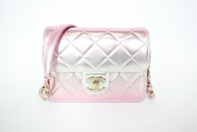 Chanel Lika a Wallet Flap Mini, Multicolor Iridescent Leather with Gold Hardware, Preowned in Box WA001
