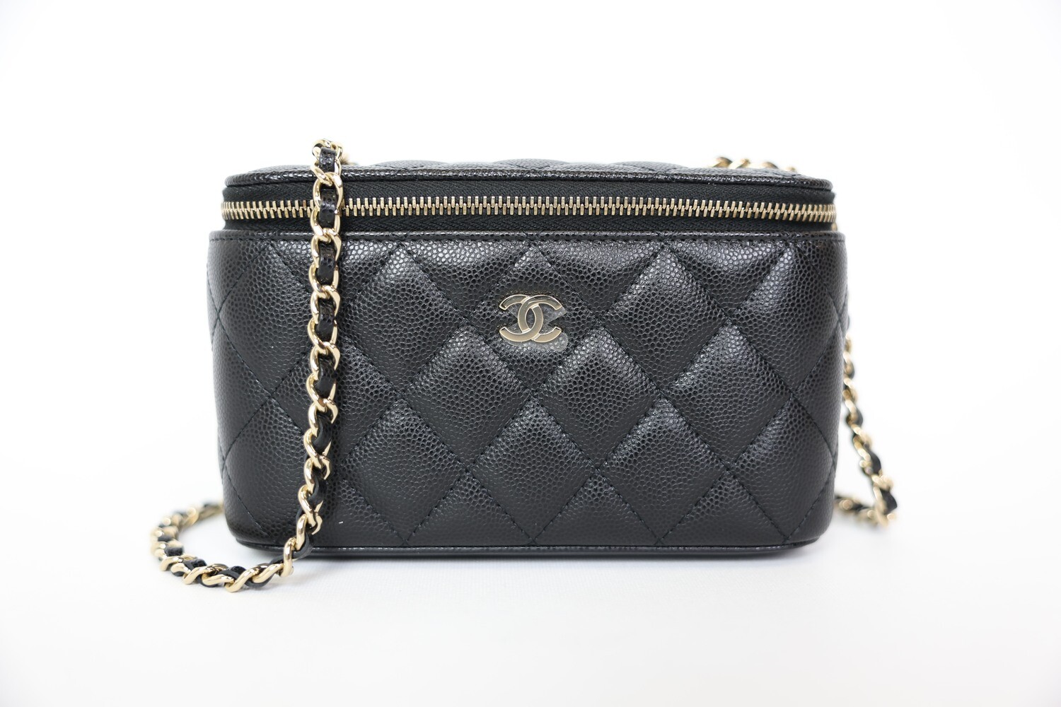 Chanel Vanity on Chain, Black Caviar with Gold Hardware, New in Dustbag WA001