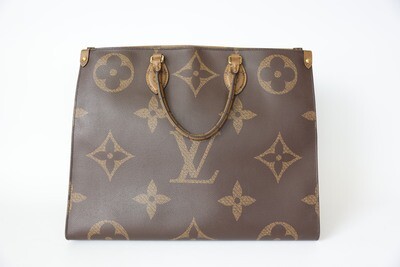 Louis Vuitton OnTheGo GM, Brown Monogram With Gold Hardware Preowned In Box WA001