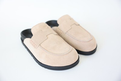Hermes Go Mule Sandals, Beige Suede Size 36.5, New In Box WA001