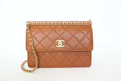 Chanel Flap Bag Medium, Caramel Caviar Leather with Gold Hardware, New In Box WA001