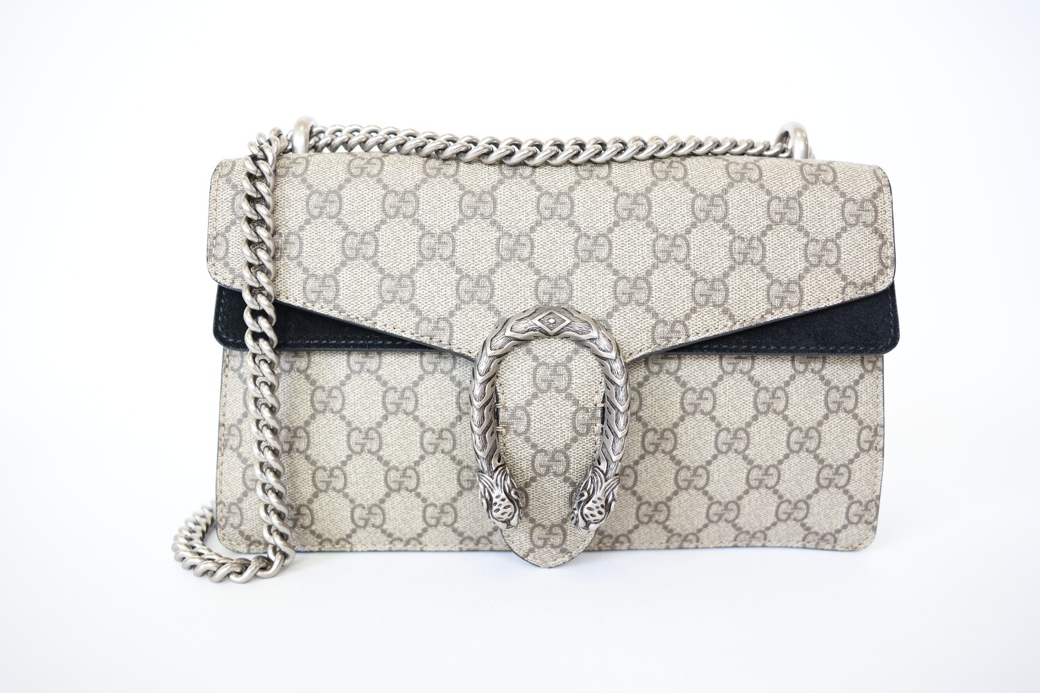 Gucci Dionysus Bag Small, Beige GG Coated Canvas, Preowned In Box WA001