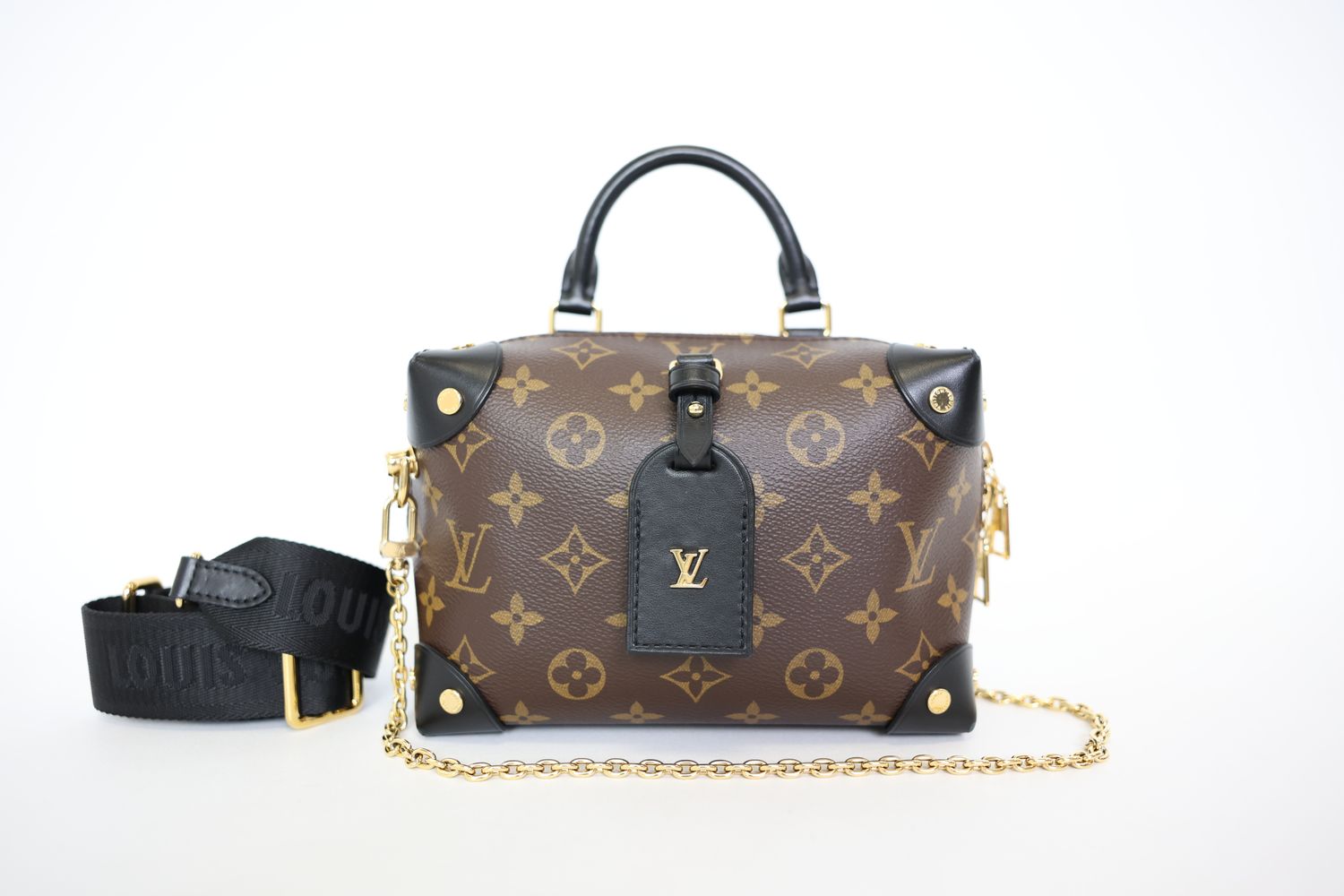 Louis Vuitton Petite Malle Souple, Monogram Canvas With Gold Hardware, Preowned In Box WA001