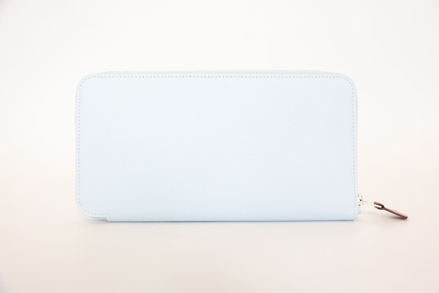 Hermes Silk In Classique Long Wallet, Bleu Brume Fantasie Botanique Epsom, Preowned In Box WA001