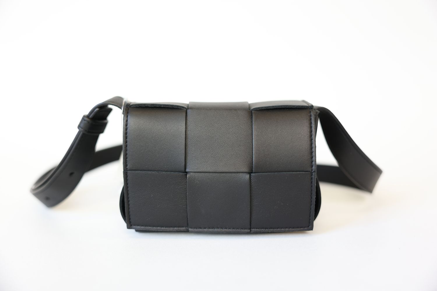 Bottega Veneta Cassette candy, Black Calfskin Leather, New In Dustbag WA001