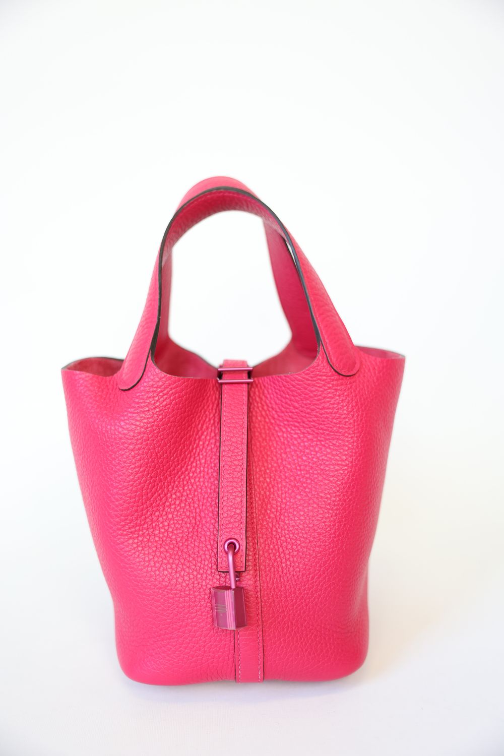 Hermes Picotin 18 PM, Rose Mexico Clemence With Pink Hardware, Preowned In Box WA001