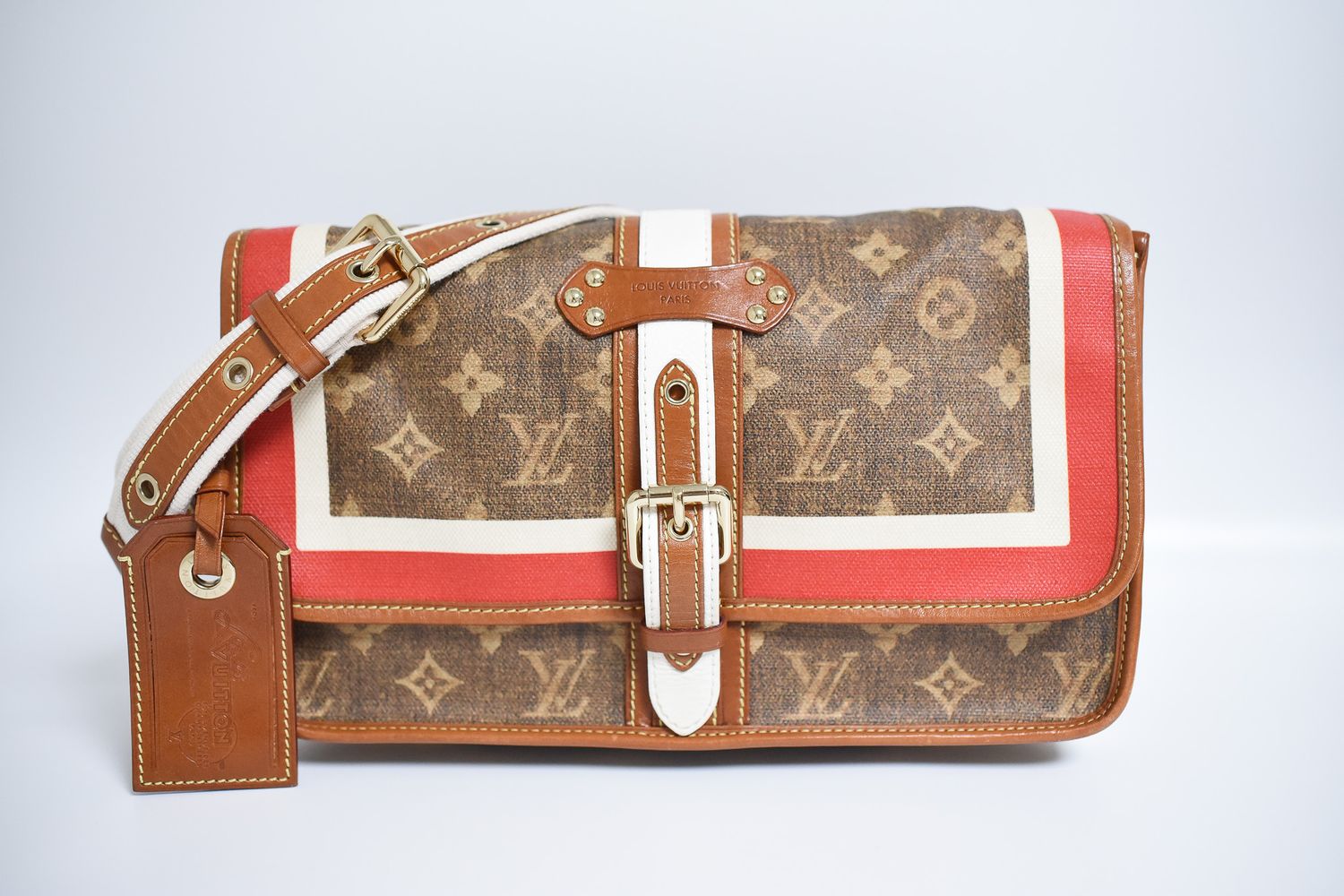 Louis Vuitton Vintage Limited Edition Monogram Tisse Porte Rayures Clutch Bag, Preowned in Dustbag GA001