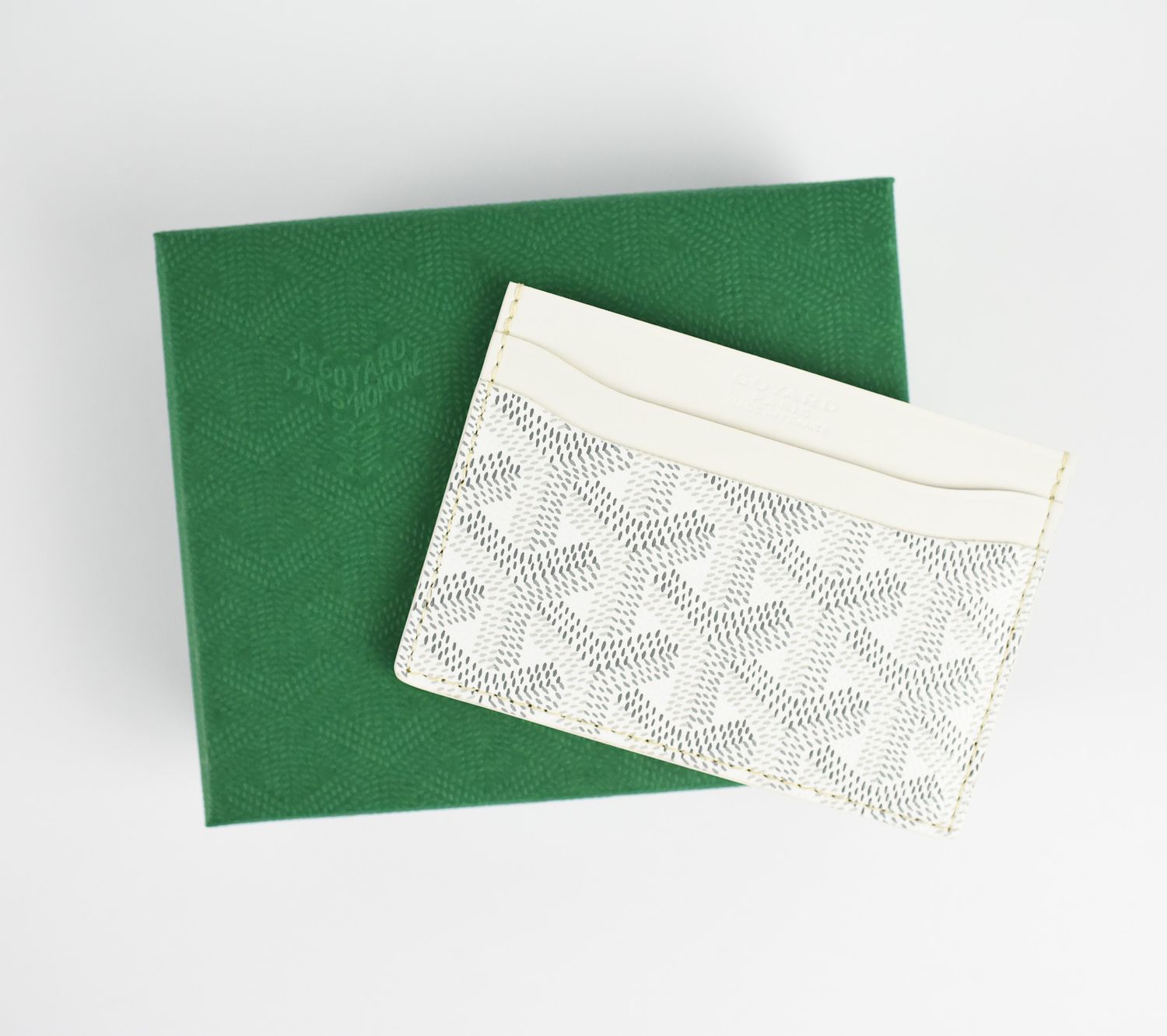 Goyard Flat Cardholder White New in Box GA001