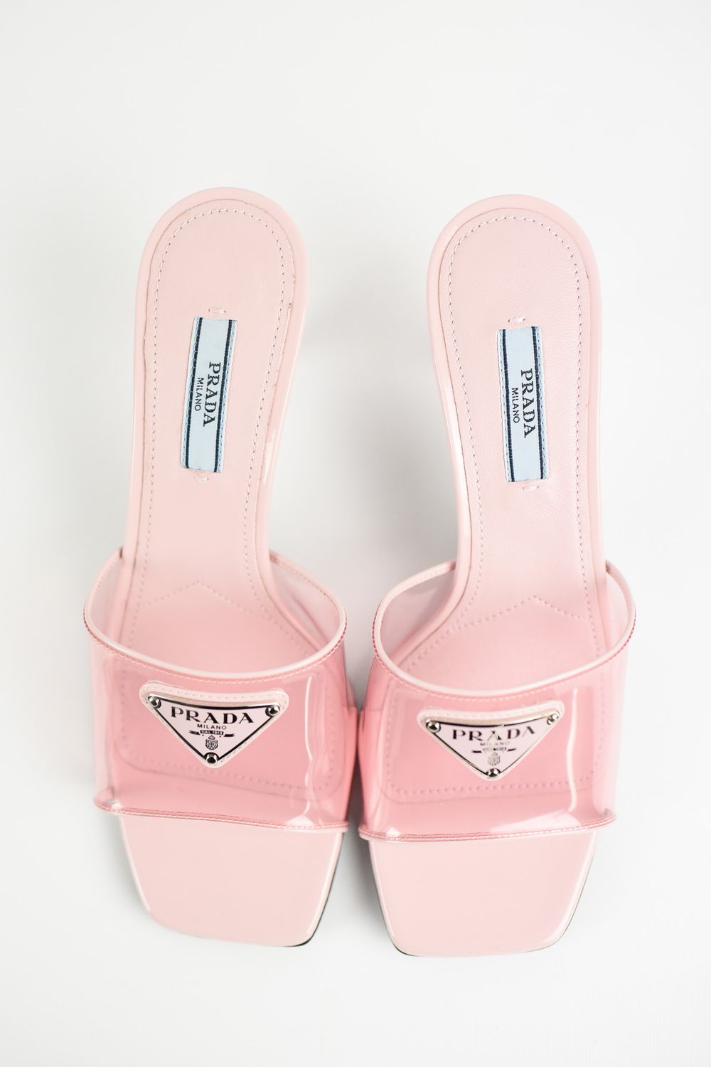 Prada Shoes, Pink Heels, PVC, Size 36, New in Box GA003