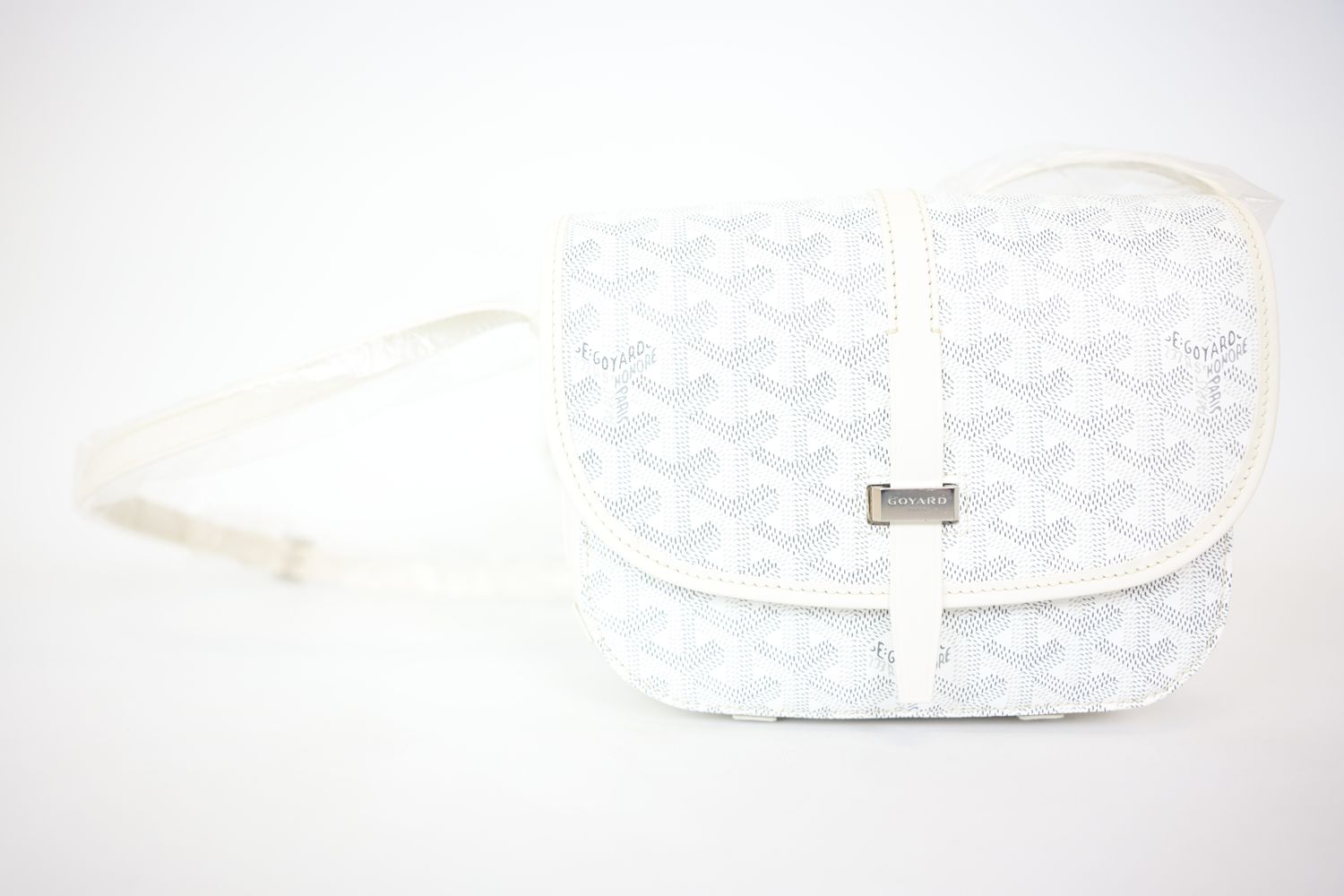 Goyard Belvedere Messenger Bag PM, White Coated Canvas, New In Dustbag WA001