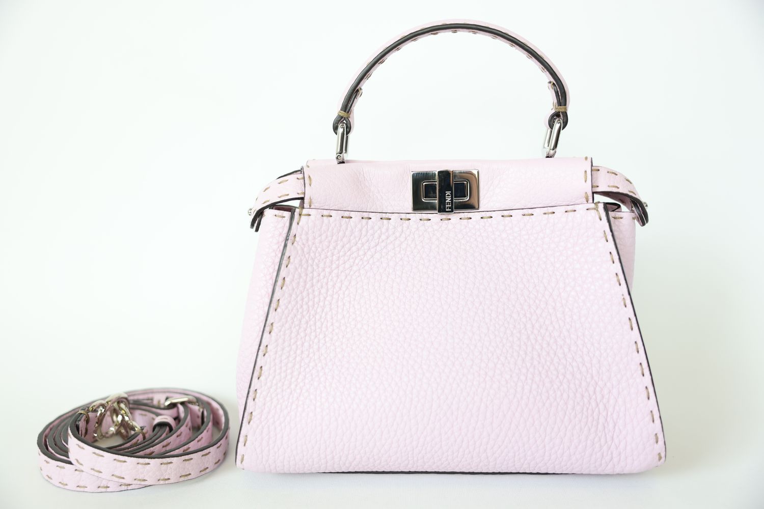 Fendi Peekaboo Mini Pink Anemone Leather With Silver Hardware New In Dustbag WA001