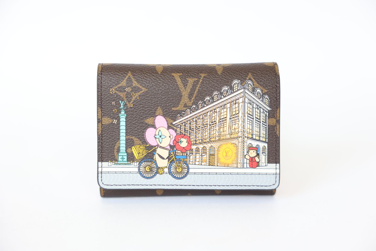 Louis Vuitton Compact Victorine Wallet, Vivienne Holiday Monogram Canvas With Gold Hardware, New In Box WA001